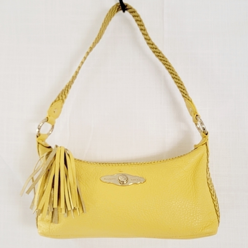 Elliott Lucca Vintage Yellow Leather Shoulder Bag